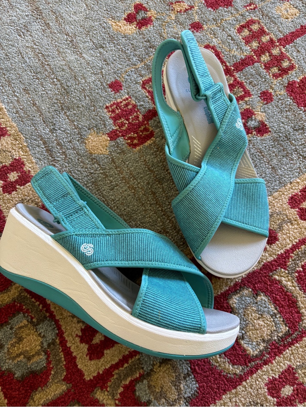 Clarks cali cove wedge platform sandals like new womens 7.5